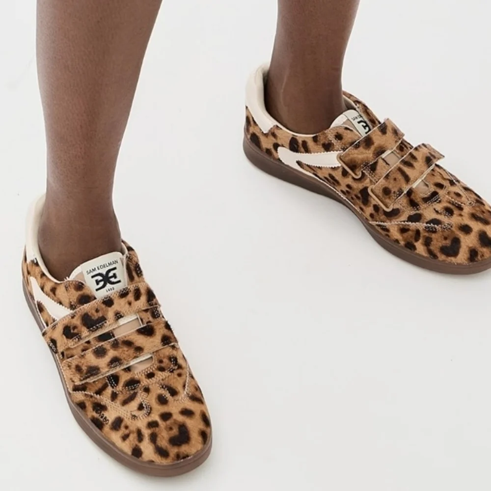 Sam Edelman Talia Leopard Brahama Hair Velcro Sneakers 9 - Picture 9 of 9